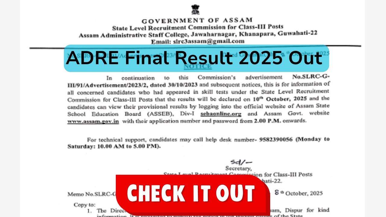 ADRE Final Result 2025 Out