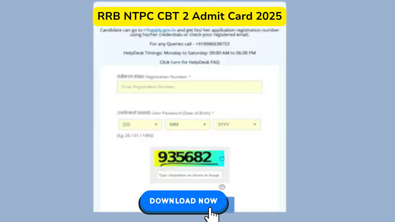 RRB NTPC CBT 2 Admit Card 2025